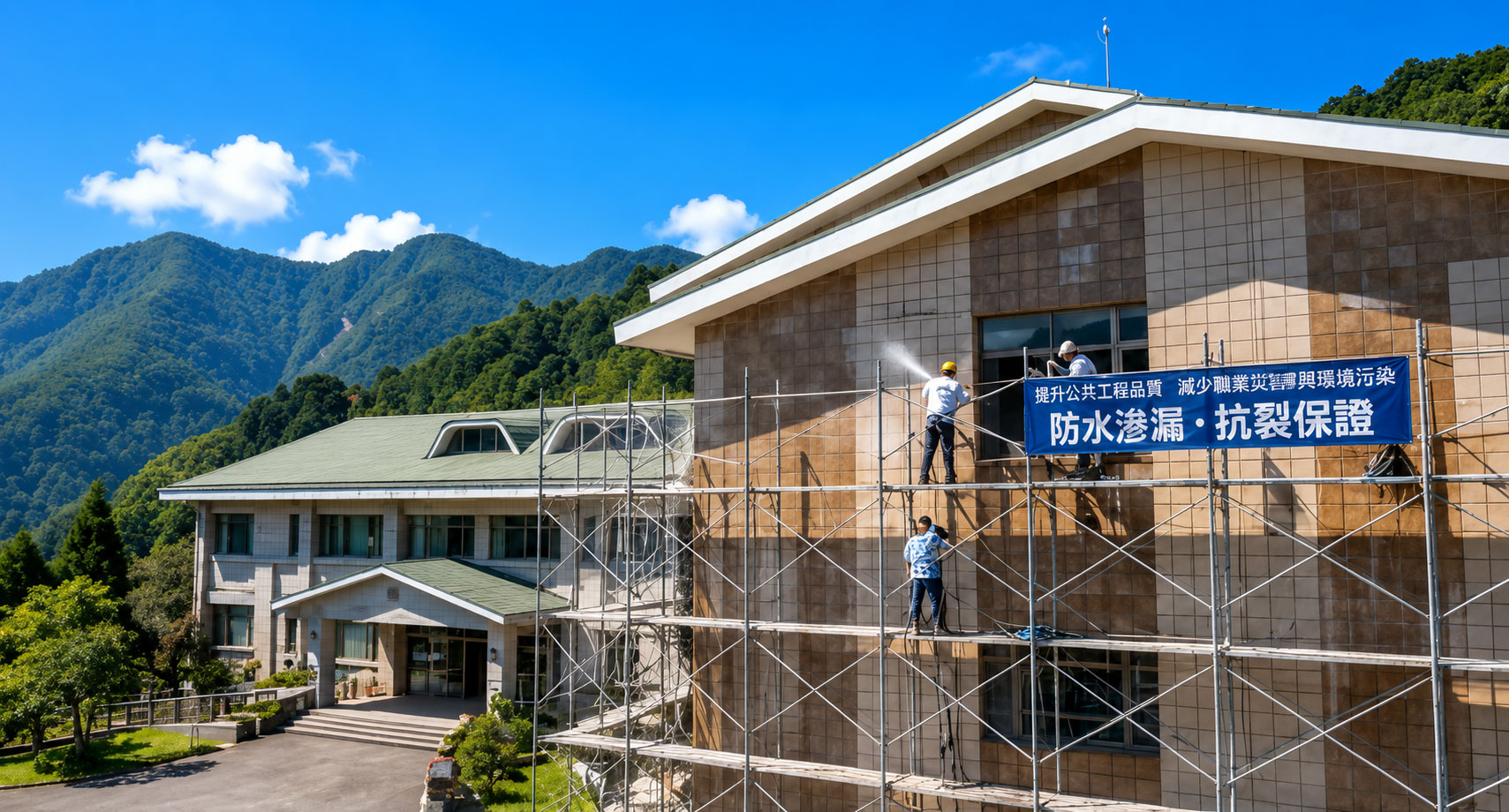 埔里清境農場國民賓館磁磚外牆